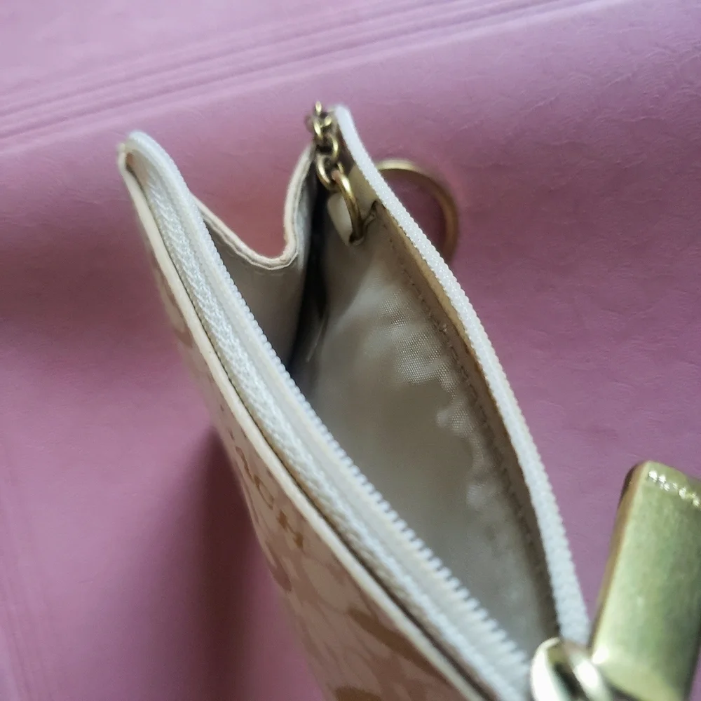 Coach Mini Skinny ID Case in Signature Canvas with Heart Print